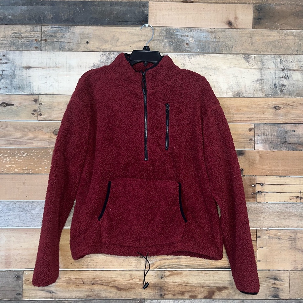No Boundaries Burgundy Half Zip Pullover